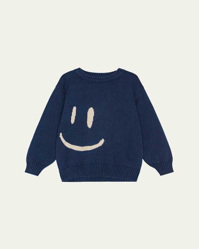 Boy's Bello Happy Face Sweater, Size 7-12